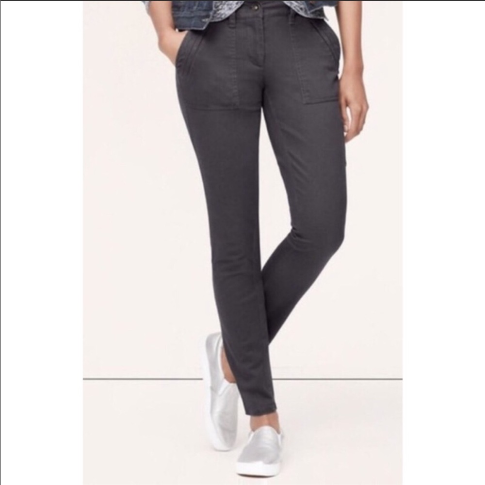 Loft Relaxed Skinny Grey Pants